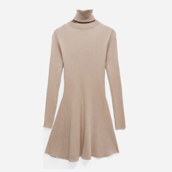ZARA TURTLE NECK KNIT DRESS - Picture 4 of 4